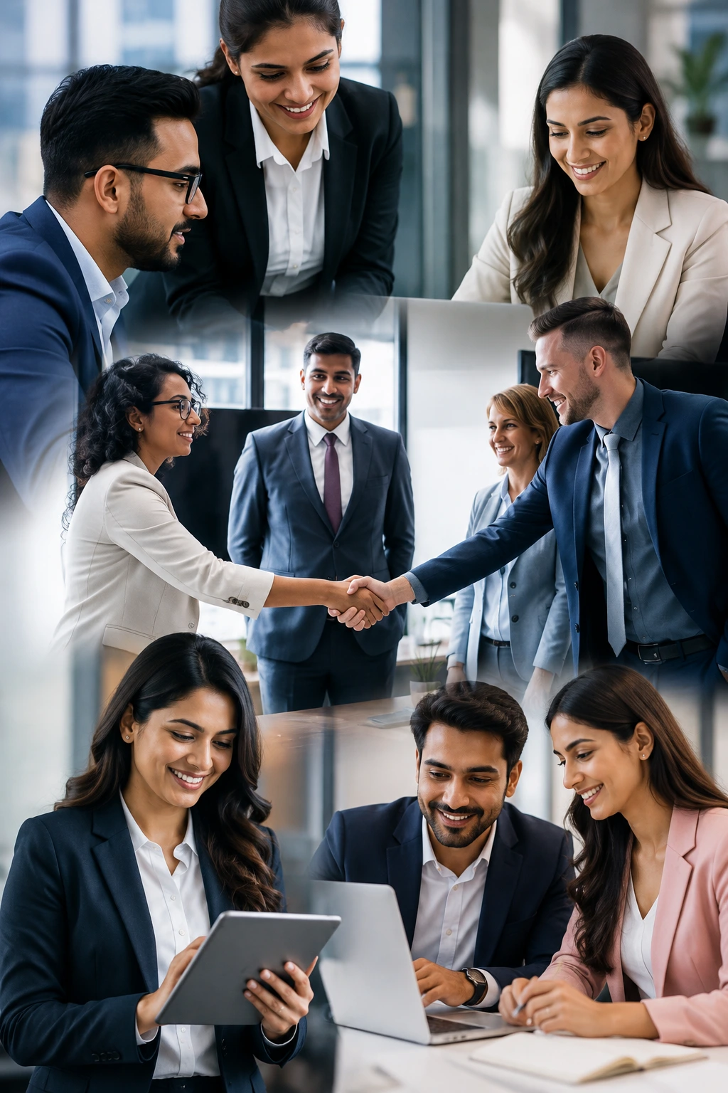 Business professionals collaborating for business growth in India